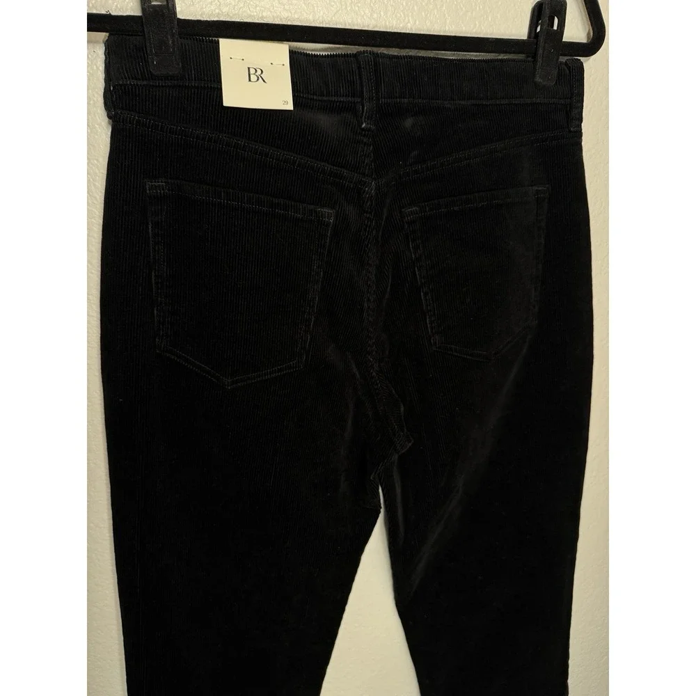 Banana Republic Women's Sz 29 Black High‎ Rise Straight Fit  Corduroy NWT